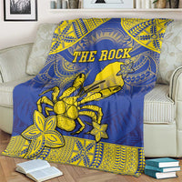 Niue The Rock Blanket Niuean Crab Hiapo Pattern Blue Version LT05 - Polynesian Pride