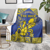Niue The Rock Blanket Niuean Crab Hiapo Pattern Blue Version LT05 - Polynesian Pride
