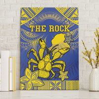 Niue The Rock Canvas Wall Art Niuean Crab Hiapo Pattern Blue Version LT05 Without Frame Blue - Polynesian Pride
