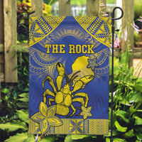 Niue The Rock Garden Flag Niuean Crab Hiapo Pattern Blue Version LT05 Garden Flag Blue - Polynesian Pride