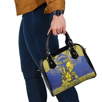 Niue The Rock Shoulder Handbag Niuean Crab Hiapo Pattern Blue Version LT05 - Polynesian Pride
