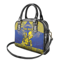 Niue The Rock Shoulder Handbag Niuean Crab Hiapo Pattern Blue Version LT05 - Polynesian Pride