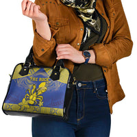 Niue The Rock Shoulder Handbag Niuean Crab Hiapo Pattern Blue Version LT05 - Polynesian Pride