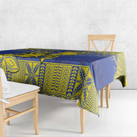 Niue The Rock Tablecloth Niuean Crab Hiapo Pattern Blue Version LT05 - Polynesian Pride