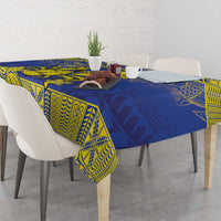 Niue The Rock Tablecloth Niuean Crab Hiapo Pattern Blue Version LT05 - Polynesian Pride