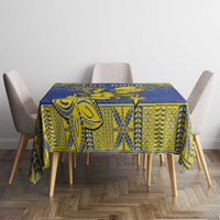 Niue The Rock Tablecloth Niuean Crab Hiapo Pattern Blue Version LT05 - Polynesian Pride