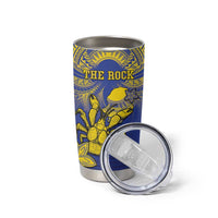 Personalised Niue The Rock Tumbler Cup Niuean Crab Hiapo Pattern Blue Version LT05 - Polynesian Pride