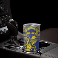 Personalised Niue The Rock Tumbler Cup Niuean Crab Hiapo Pattern Blue Version LT05 - Polynesian Pride
