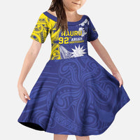 Personalised Nauru 92nd Anniversary Of Angam Family Matching Tank Maxi Dress and Hawaiian Shirt Polynesian Whale Pattern