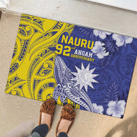 Nauru 92nd Anniversary Of Angam Rubber Doormat Polynesian Whale Pattern
