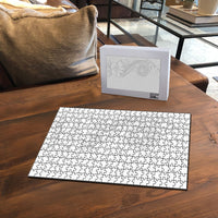 American Samoa White Sunday Puzzle Polynesian Pattern With Tropical Flowers