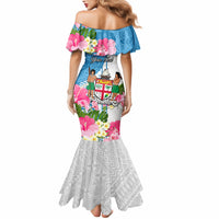 Personalized Fiji Day Mermaid Dress Tanoa Hibiscus Fijian Tapa Masi Pattern LT05 - Polynesian Pride
