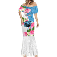 Personalized Fiji Day Mermaid Dress Tanoa Hibiscus Fijian Tapa Masi Pattern LT05 - Polynesian Pride