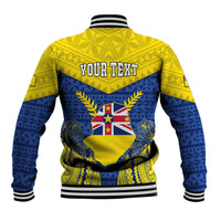 Personalized Niue Constitution Day Baseball Jacket Coat Of Arms Niuean Hiapo Pattern LT05 - Polynesian Pride