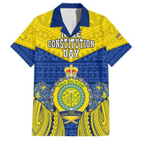 Personalized Niue Constitution Day Hawaiian Shirt Coat Of Arms Niuean Hiapo Pattern LT05 Yellow - Polynesian Pride