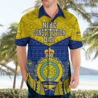 Personalized Niue Constitution Day Hawaiian Shirt Coat Of Arms Niuean Hiapo Pattern LT05 - Polynesian Pride