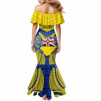 Personalized Niue Constitution Day Mermaid Dress Coat Of Arms Niuean Hiapo Pattern LT05 - Polynesian Pride