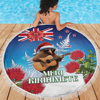 New Zealand Kiwi Christmas Beach Blanket Xmas Vibe LT05 - Polynesian Pride