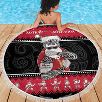 New Zealand Santa Tiki Christmas Beach Blanket Meri Kirihimete LT05 - Polynesian Pride