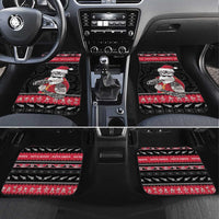 New Zealand Santa Tiki Christmas Car Mats Meri Kirihimete LT05 Set 4pcs Black - Polynesian Pride