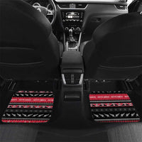 New Zealand Santa Tiki Christmas Car Mats Meri Kirihimete LT05 Set 2pcs - Back Black - Polynesian Pride