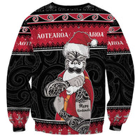 New Zealand Santa Tiki Christmas Sweatshirt Meri Kirihimete LT05 - Polynesian Pride