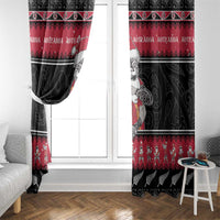 New Zealand Santa Tiki Christmas Window Curtain Meri Kirihimete LT05 - Polynesian Pride
