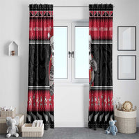 New Zealand Santa Tiki Christmas Window Curtain Meri Kirihimete LT05 - Polynesian Pride