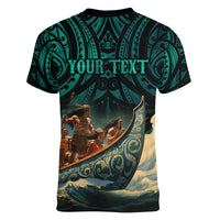 Personalised New Zealand Tamaki Herenga Waka Festival Women V Neck T Shirt Maori Pattern LT05 - Polynesian Pride