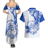 Personalised Northern Mariana Islands Commonwealth Day Couples Matching Summer Maxi Dress and Hawaiian Shirt Simple Style LT05 - Polynesian Pride
