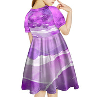 Personalised Pasifika Festival Kid Short Sleeve Dress Violet Tropical Turtle LT05 - Polynesian Pride