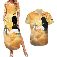 Happy Good Friday Couples Matching Summer Maxi Dress and Hawaiian Shirt God Will Bless You LT05 Gold - Polynesian Pride
