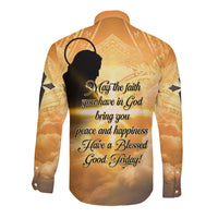 Happy Good Friday Long Sleeve Button Shirt God Will Bless You LT05 - Polynesian Pride