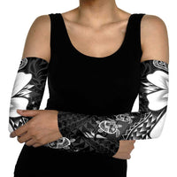 Polynesia Romantic Valentine Arm Sleeves Sea Turtle Couple With Black Plumeria LT05 - Polynesian Pride