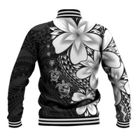 Polynesia Romantic Valentine Baseball Jacket Sea Turtle Couple With Black Plumeria LT05 - Polynesian Pride