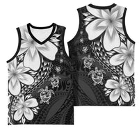 Polynesia Romantic Valentine Basketball Jersey Sea Turtle Couple With Black Plumeria LT05 - Polynesian Pride
