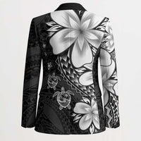 Polynesia Romantic Valentine Blazer Sea Turtle Couple With Black Plumeria LT05 - Polynesian Pride