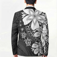 Polynesia Romantic Valentine Blazer Sea Turtle Couple With Black Plumeria LT05 - Polynesian Pride