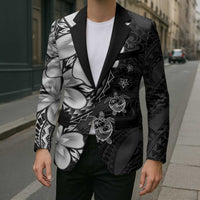 Polynesia Romantic Valentine Blazer Sea Turtle Couple With Black Plumeria LT05 - Polynesian Pride