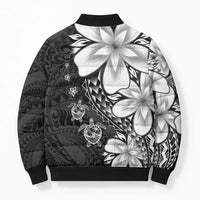 Polynesia Romantic Valentine Bomber Puffer Jacket Sea Turtle Couple With Black Plumeria LT05 - Polynesian Pride