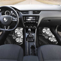 Polynesia Romantic Valentine Car Mats Sea Turtle Couple With Black Plumeria LT05 Set 2pcs - Front Black - Polynesian Pride