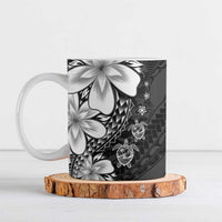 Polynesia Romantic Valentine Ceramic Mug Sea Turtle Couple With Black Plumeria LT05 Black - Polynesian Pride