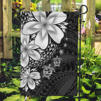 Polynesia Romantic Valentine Garden Flag Sea Turtle Couple With Black Plumeria LT05 Garden Flag Black - Polynesian Pride
