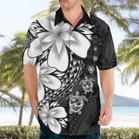 Polynesia Romantic Valentine Hawaiian Shirt Sea Turtle Couple With Black Plumeria LT05 - Polynesian Pride
