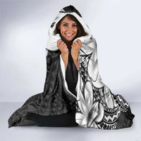 Polynesia Romantic Valentine Hooded Blanket Sea Turtle Couple With Black Plumeria LT05 - Polynesian Pride