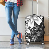 Polynesia Romantic Valentine Luggage Cover Sea Turtle Couple With Black Plumeria LT05 - Polynesian Pride