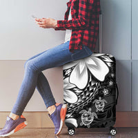 Polynesia Romantic Valentine Luggage Cover Sea Turtle Couple With Black Plumeria LT05 - Polynesian Pride