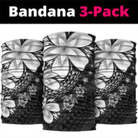 Polynesia Romantic Valentine Neck Gaiter Sea Turtle Couple With Black Plumeria LT05 package One Size: 25*50cm Black - Polynesian Pride