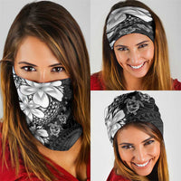 Polynesia Romantic Valentine Neck Gaiter Sea Turtle Couple With Black Plumeria LT05 - Polynesian Pride