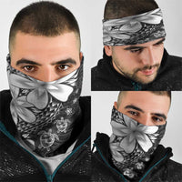 Polynesia Romantic Valentine Neck Gaiter Sea Turtle Couple With Black Plumeria LT05 - Polynesian Pride